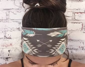 Native Roots - Brown & Turquoise - Eco Friendly Headband - Yoga Headband
