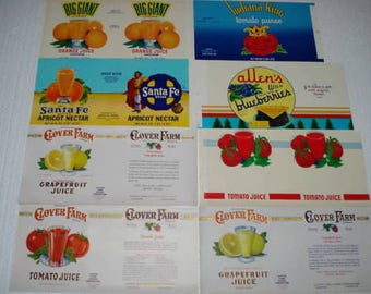 120 Old VINTAGE CAN LABELS - All Different.