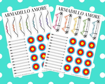 246 | Archery Stickers, Choose Recurve or Compound {29+ Fancy Matte or Glossy Planner Stickers}