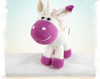 Häkelanleitung Kuschelschnuffelbande Einhorn "Flöckchen" , Amigurumi, PDF