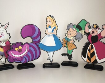 Alice in Wonderland Birthday Centerpiece (Double-Sided) / Birthday Party / Decorations / Supplies / Decor
