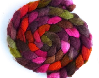 Living Color, BFL Wool Roving - Hand Painted Spinning or Felting Fiber