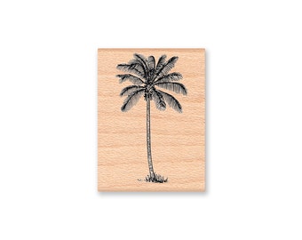 TROPICAL PALM TREE -Coconut Tree- two sizes - small and large-Wood Mounted Rubber Stamp(large 42-18)(small 31-01)