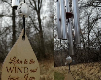 Hardest of Times Wind Chime Missing You I am Near 26 inch Custom memorial gift after loss memorial garden