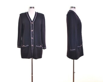 ST JOHN blazer St John knit St John Marie Gray purple santana knit St John Jacket logo jewel buttons designer clothing vintage clothing 6 s