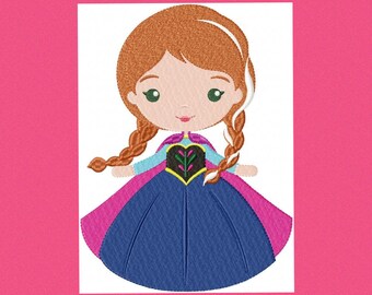 Anna embroidery design frozen embroidery designs machine embroidery pattern disney princess applique design girl embroidery instant download