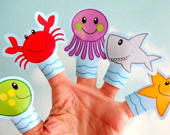 DIY Printable Finger Puppets - Under the Sea Characters PDF