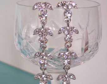Crystal Bridal Earrings, Rhinestone Earrings, Wedding Earrings, Crystal Chandelier, Diamante Jewelry, Vintage Bridal