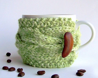 Coffee Mug Cozy, Green Coffee Cozy, Green Tea Cozy, Coffee Cup Cozy, Coffee Cup Sleeve, Coffee Sleeve, Coffee Cup Sleeves, Coffee Sleeves