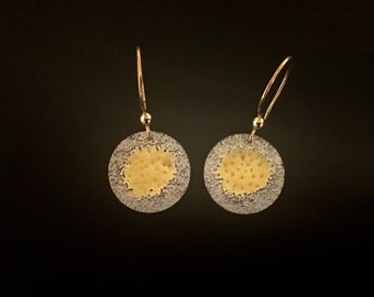 EnamelArt Fine Silver & Gold-Fill Earrings