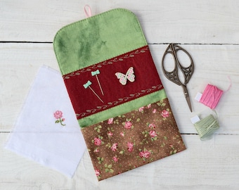 Sewing kit Needle wallet Pincushion Travel scissors holder Embroidery case Needlebook Sewer's gift Sewing notions Cross stich organizer