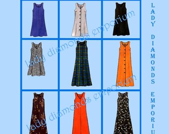 Butterick 5628 Womens A-line Jumper Dress Pullover or Front Button size 18 20 22 Full Figure 9 Sew Fast & Easy Sewing Pattern Uncut FF