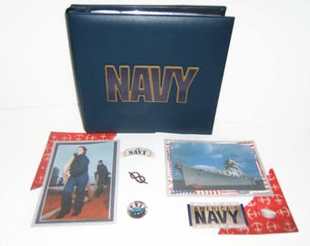 Navy Photo Album - Navy Scrapbook Album - Military Gifts - Military Scrapbook Album - Military Graduation - Navy Gift Idea - Navy Grad Gift