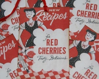 Red Cherries Recipe Gift Tags