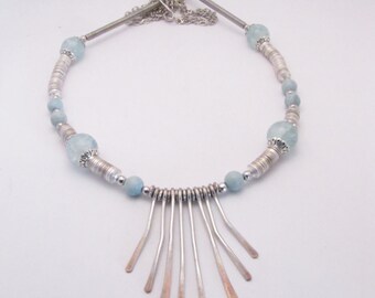 silver paddle necklace