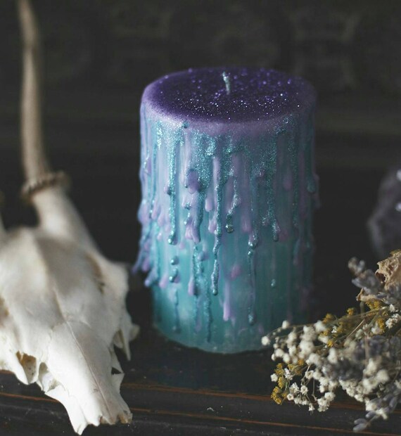 Space candle Galaxy themed candle glitter candle Nebula