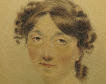 Antique Regency Miniature Watercolor Portrait by Joseph Slater Jnr England dated 1814