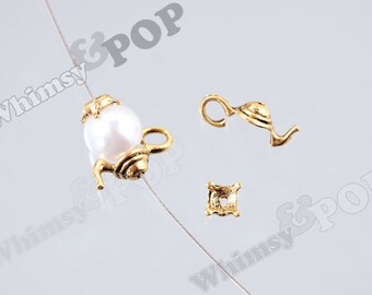 3D Bead Cap Set Antique Gold Color Teapot Bead Findings, Teapot Charm, Teapot Bead Caps, 21mm x 11mm (R8-058)