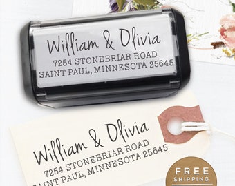 Custom Stamp, Self Inking Return Address Stamp, Boho Wedding address stamp, Calligraphy Stamp, Return Address Stamp - Olivia