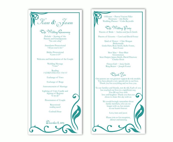 wedding program template diy editable text word file download wedding boutique us free program templates