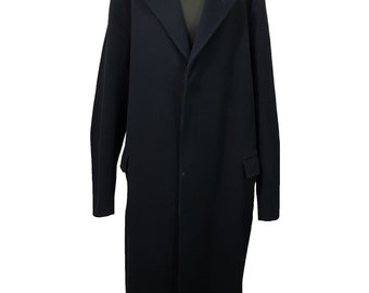 Vintage Mens Coat Size XXL Dark Blue Full Length Durable Formal Coat Durable Evening