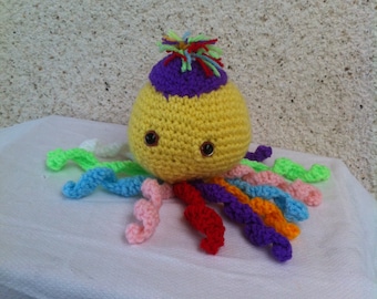 Small crocheted multicolor Octopus