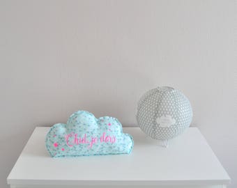 Decorative blue and neon pink cloud