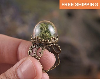 Moss ring, gift for women, gift for her, women gift, girlfriend gift, gift for mom, gift for sister, birthday gift, daughter gift, mom gift