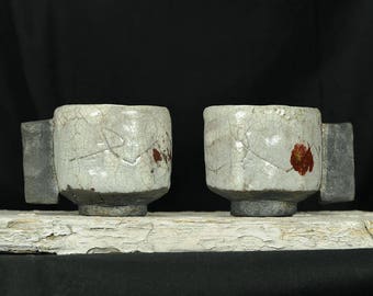 Ceramic Espresso Cups - Set of 2, Handmade Yunomi Cups, one of a kind, OOAK