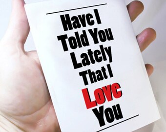 Romantic Valentines Day Card. Cute Love You Card. Anniversary Card for Guys. Eco Valentine Card. PT056