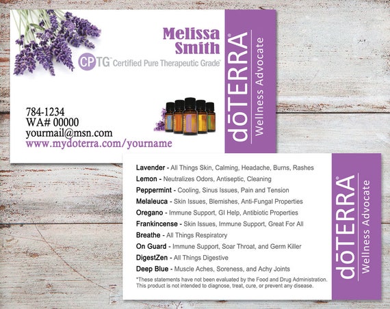 DoTERRA Business Cards DoTERRA Cards Essential Oil Business