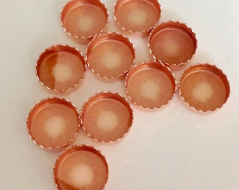Bezel Cups Copper 8 mm Round Serrated Setting - Quantity 10 - Jewelry or Craft Supply