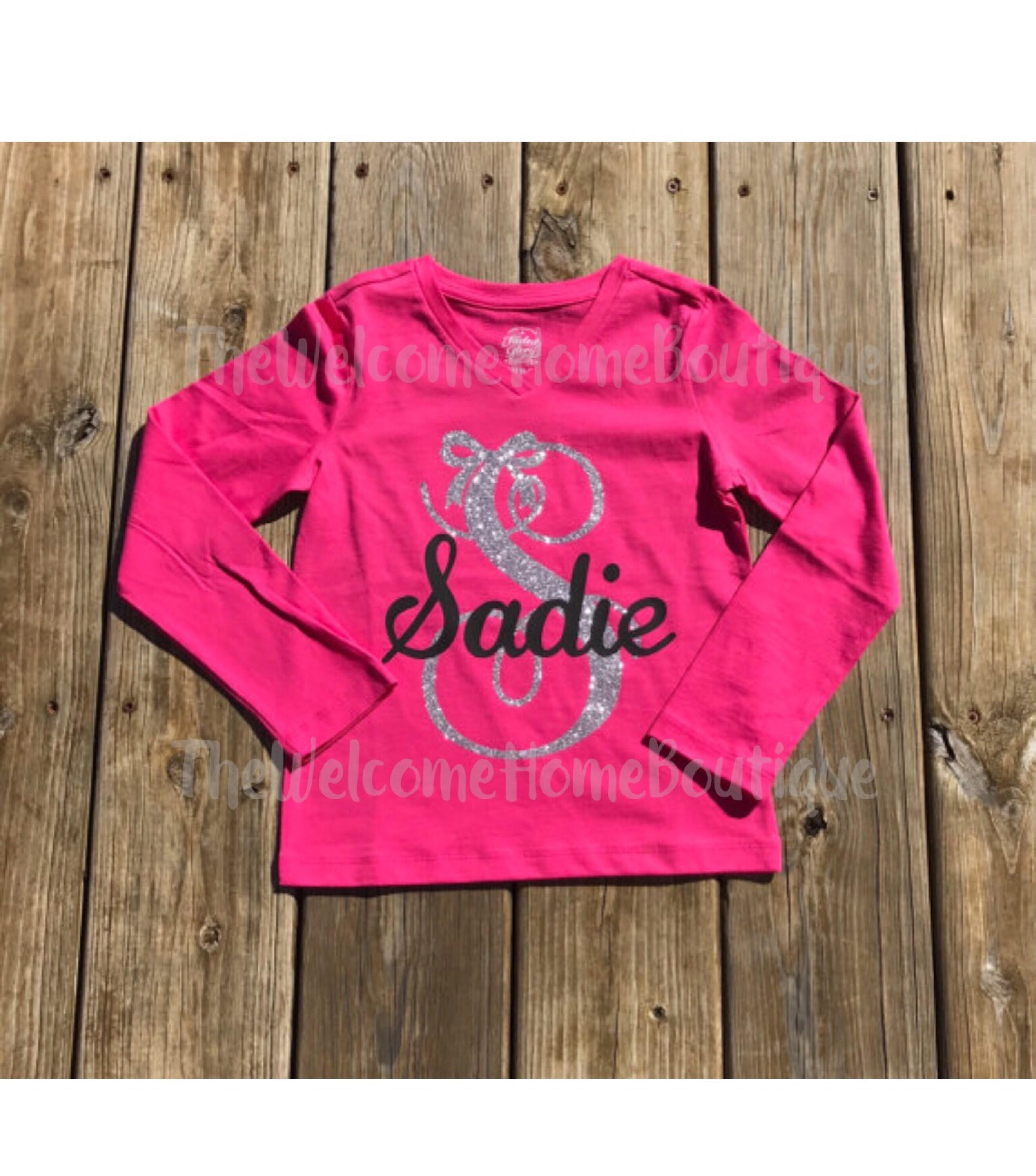 Little girls monogram shirts vinyl shirts custom shirts