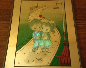 Mirror old child nursery Vintage color drawing