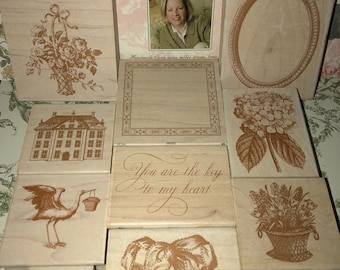 Anna Griffin set of 51 Rubber Stamp Lot And Anna Griffin DVD Pre Owned very good condition