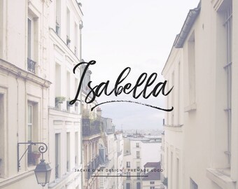 Premade Customizable Logo Design - Minimal Logo - Typeface - Handwritten Logo - Photography Business Blog Brand Logo - Branding - Isabella