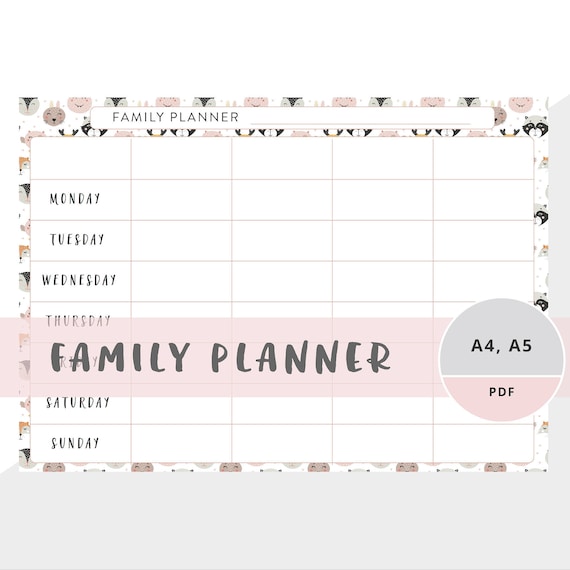 Printable Family Planner Family Planner To Print Printable