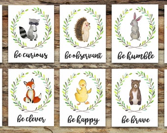 Woodland / Baby Gift / Nursery Decor / Shower Gift / Bear / Boho / Wall Art / Nature / Home Decor / Tribal / Fox / Deer / Bunny / Owl Moose