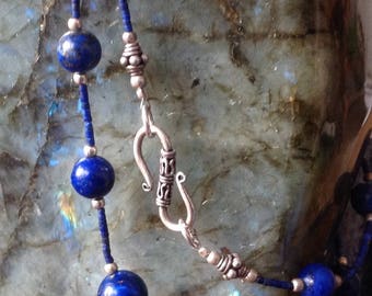 Lapis lazuli 925 sterling silver necklace