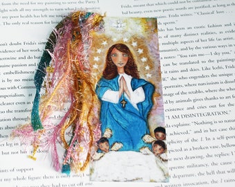 Glorimar de María - Laminated Bookmark Handmade - Original Art by FLOR LARIOS