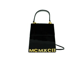 Lorenzo Heraldini Vintage Lacquer Bag in Black