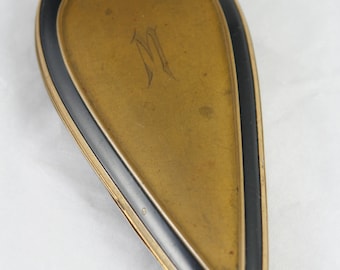 Art Deco Tear Drop Compact by Elgin American Monogrammed M