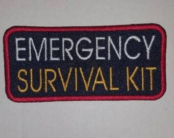 Emergency Survival Kit - Embroidered Sew On Patch - U Pick Color Combo