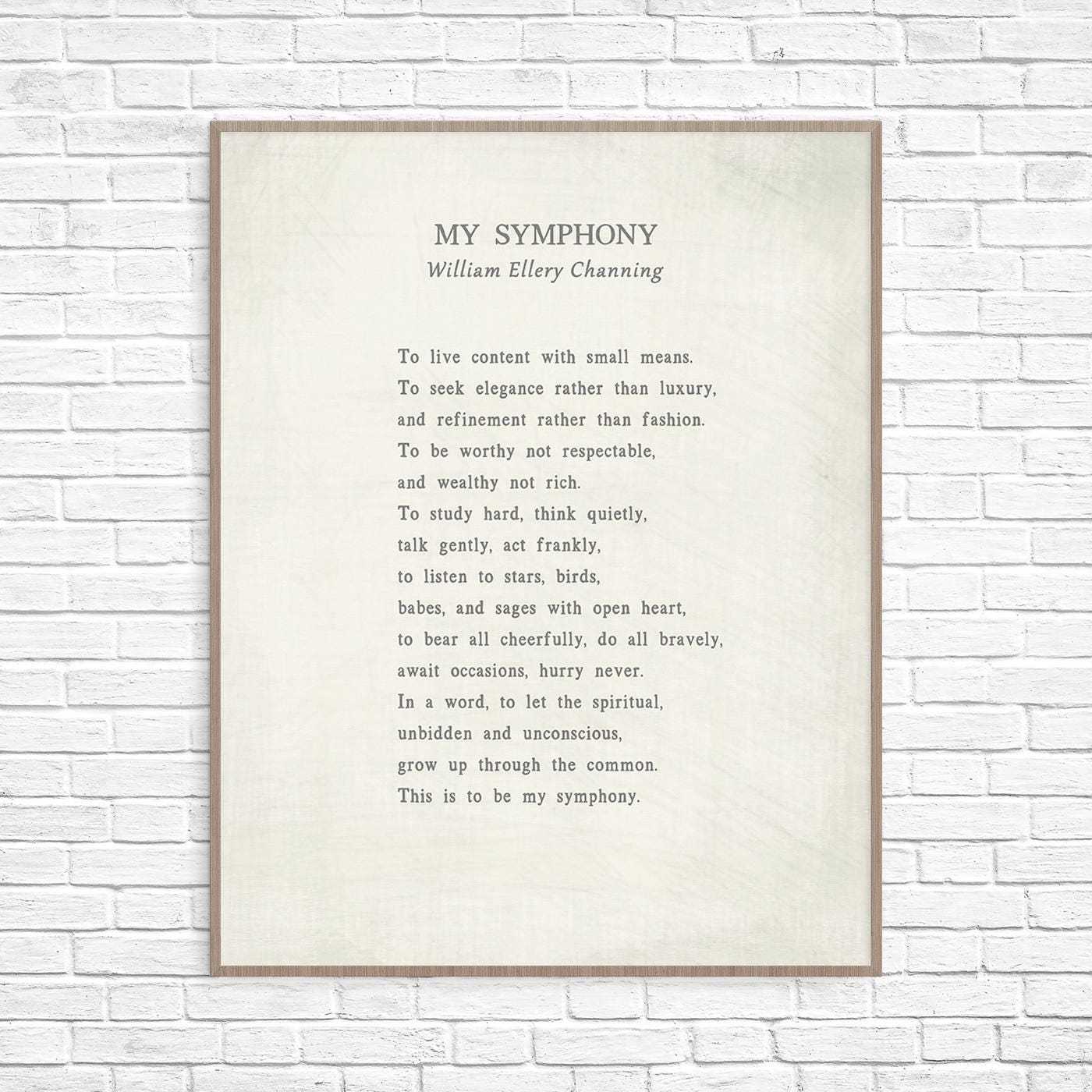 My Symphony Poem By William Ellery Channing Art Print