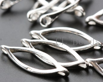 2 Pieces Sterling Silver Eye Links - 17x15mm