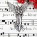 Vintage Silver Angel Pin Pendant for Christmas
