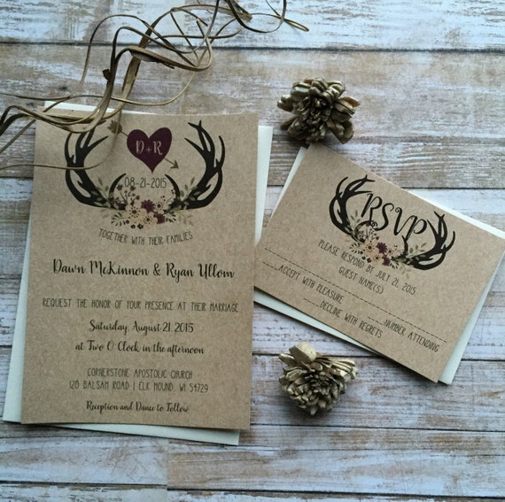 Antler Wedding Invitations 6