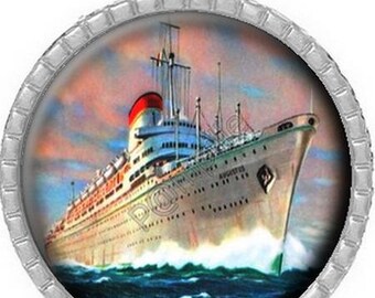 Cabochon pendant - Ship starboard (488)