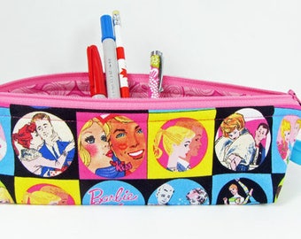 Barbie, pencil case, Back to school supply, zippered pouch, triangle pencil case, pencil case for kids,makeup bag, toiletry bag