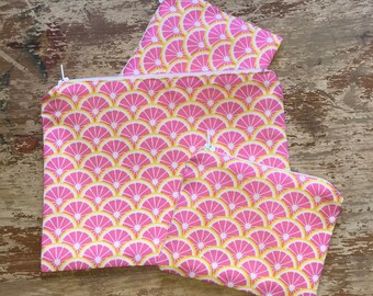 Zipper Pouch - Notions, Coins, Money - Grapefruit